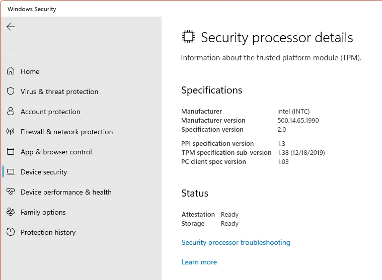 win 11 security center