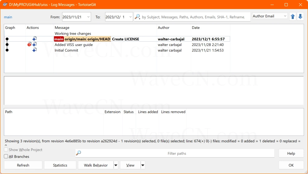 VISS REPO COMMIT LOG