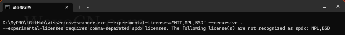 OSV-SCANNER LICENSE SCAN SPDX COMPATIBLE IS REQUIRED.