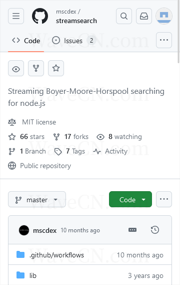 streamsearch on github.com