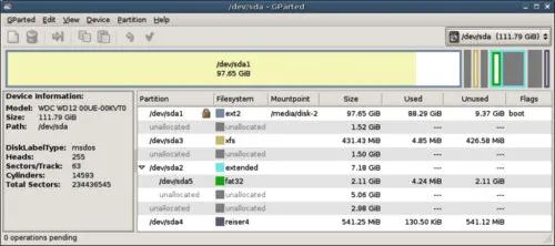 gparted screen shot